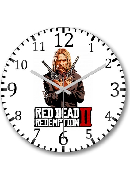 Red Dead Redemption 2 Micah Bell Duvar Saati Bombeli Gerçek Cam