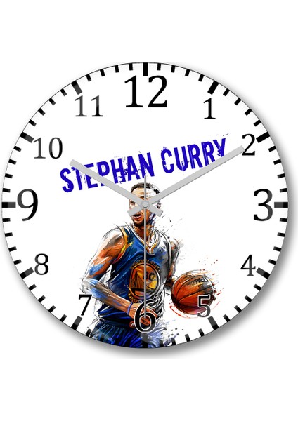Stephen Curry Duvar Saati Bombeli Gerçek Cam