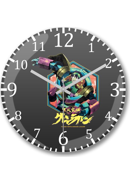 Tengen Toppa Gurren Lagann Duvar Saati Bombeli Gerçek Cam