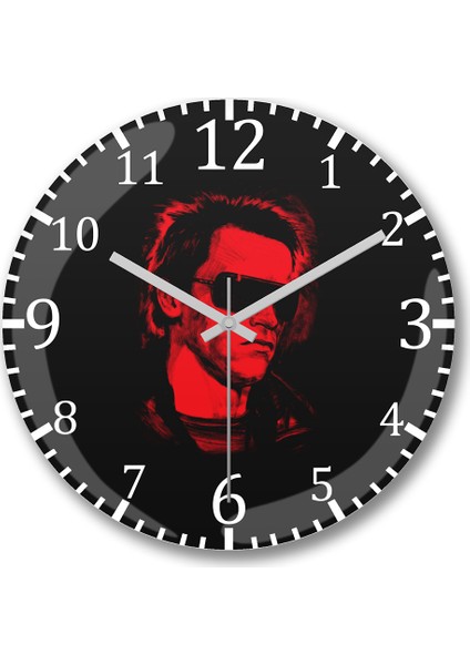 The Terminator Duvar Saati Bombeli Gerçek Cam
