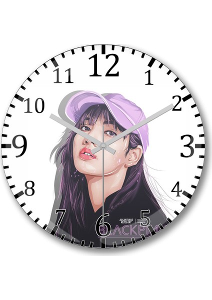 Blackpink Lisa Duvar Saati Bombeli Gerçek Cam