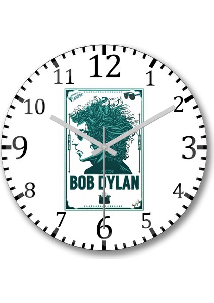 Bob Dylan Duvar Saati Bombeli Gerçek Cam