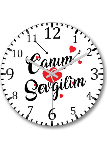 Canım Sevgilim Duvar Saati Bombeli Gerçek Cam