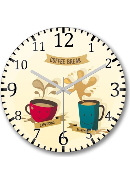 Coffee Break Duvar Saati Bombeli Gerçek Cam