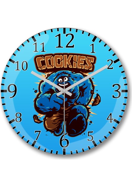 Cookie Monster Kurabiye Canavarı Hulk Duvar Saati Bombeli Gerçek Cam