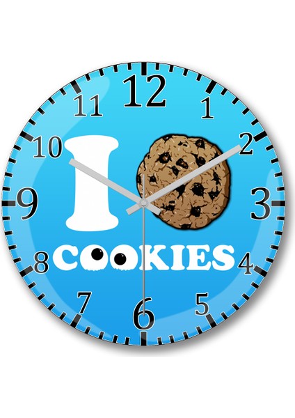 Cookie Monster Kurabiyeleri Severim Kurabiye Canavarı Duvar Saati Bombeli Gerçek Cam