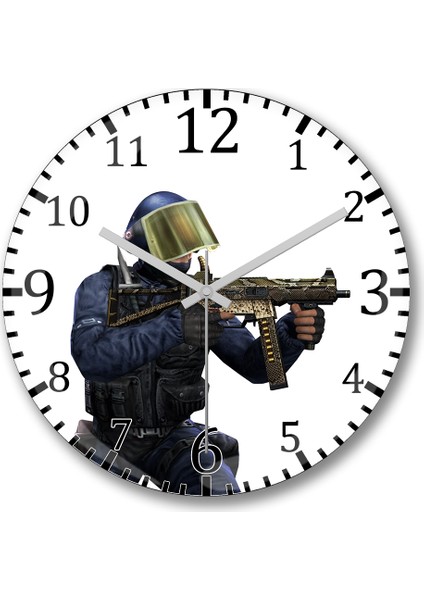 Csgo Counter Strike Duvar Saati Bombeli Gerçek Cam