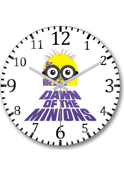 Dawn Of The Minions Duvar Saati Bombeli Gerçek Cam