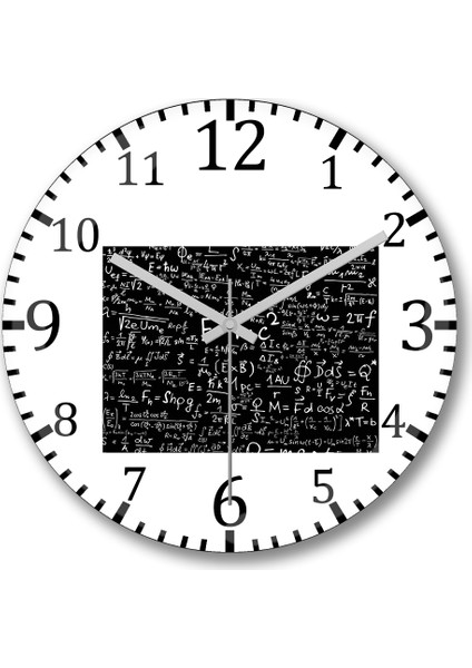 E=mc2 Formül Matematik Formülü Duvar Saati Bombeli Gerçek Cam