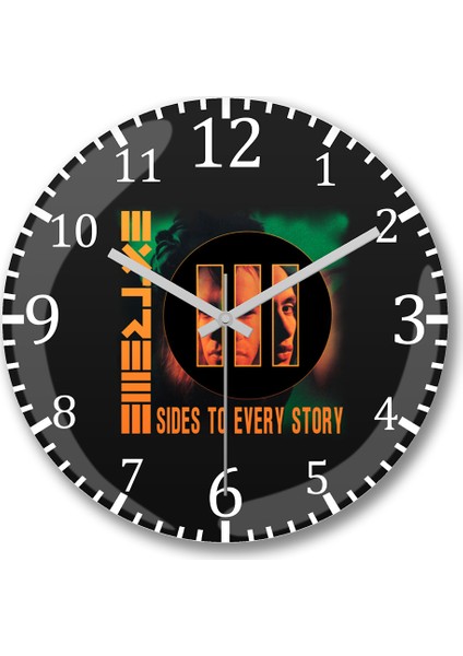Extreme 3 Sides To Every Story Duvar Saati Bombeli Gerçek Cam