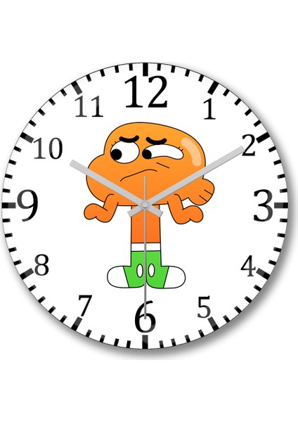 Gumball Darwin Watterson Duvar Saati Bombeli Gerçek Cam