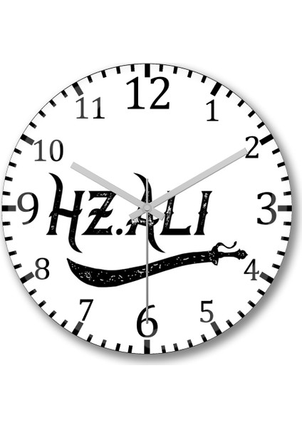 Hz Ali Alevi Zlfikar Duvar Saati Bombeli Gerçek Cam
