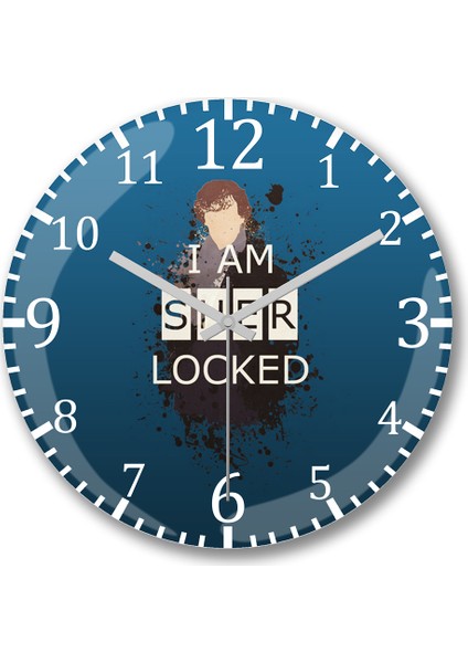 I Am Sher Locked Duvar Saati Bombeli Gerçek Cam