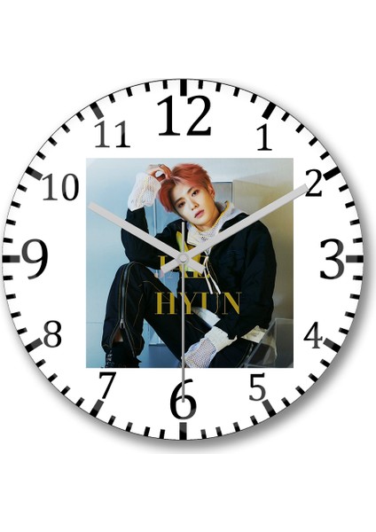 Jaehyun Nct 127 Superhuman Duvar Saati Bombeli Gerçek Cam