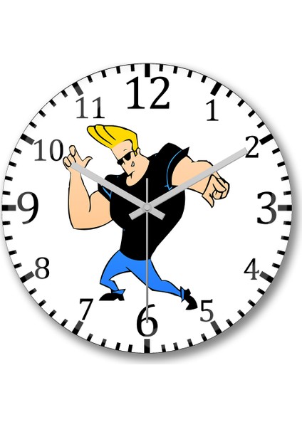 Johnny Bravo Duvar Saati Bombeli Gerçek Cam