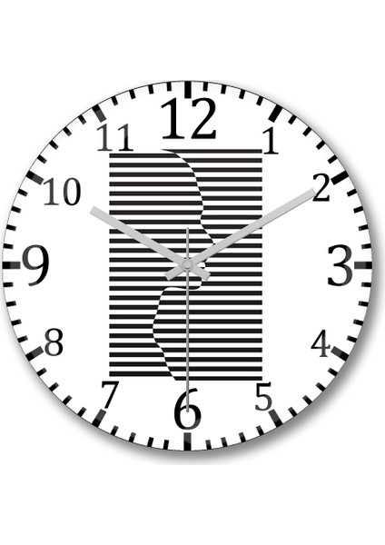 Kafa Fügürü Duvar Saati Bombeli Gerçek Cam