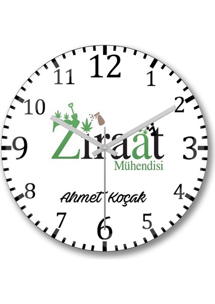 Kişiye Özel Starbucks Duvar Saati Bombeli Gerçek Cam