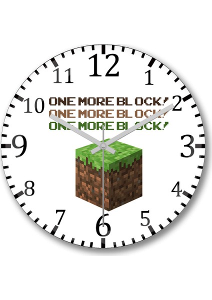 Mnecraft Block Duvar Saati Bombeli Gerçek Cam