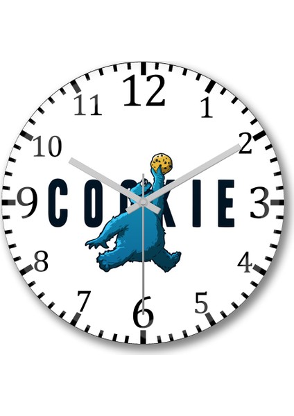 Monster Cookies Cookie Kurabiye Canavarı Duvar Saati Bombeli Gerçek Cam