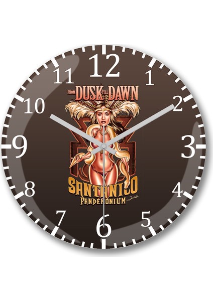 Movie From Dusk Till Dawn Santanico Pandemonium Duvar Saati Bombeli Gerçek Cam