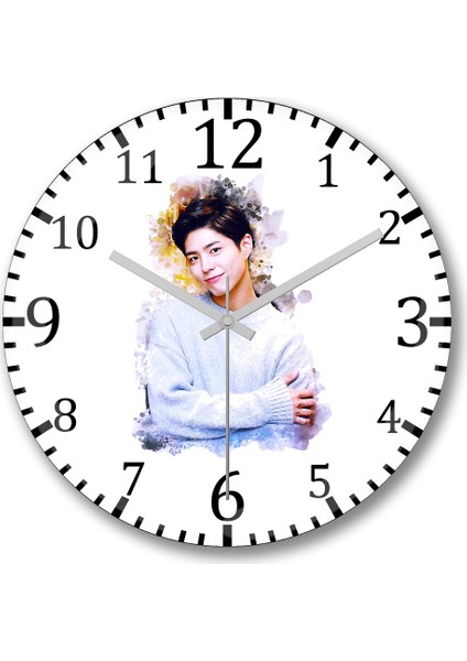 Park Bogum Duvar Saati Bombeli Gerçek Cam