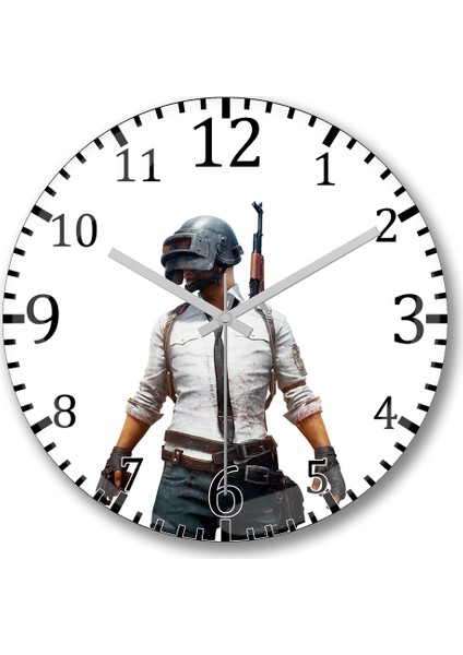 Player Unknown's Battlegrounds Pubg Duvar Saati Bombeli Gerçek Cam