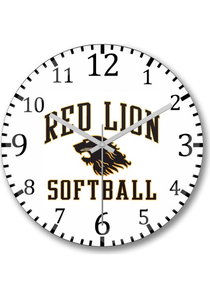 Red Lion Softball Duvar Saati Bombeli Gerçek Cam