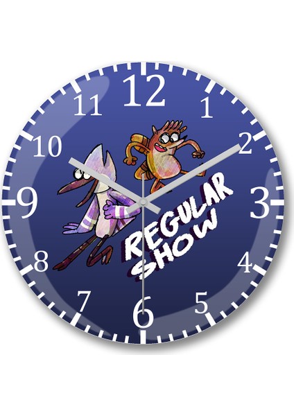 Regular Show Duvar Saati Bombeli Gerçek Cam
