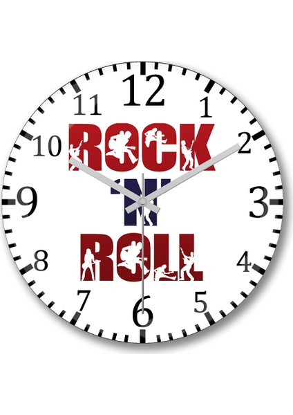 Rock N Roll Duvar Saati Bombeli Gerçek Cam