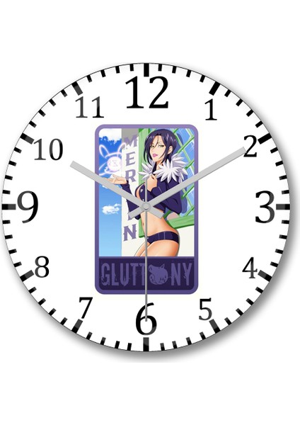 Seven Deadly Sins Merlin - Sin Of Gluttony Duvar Saati Bombeli Gerçek Cam