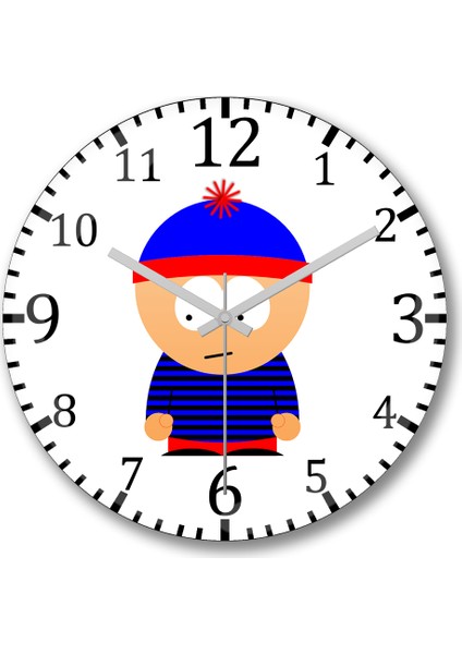 South Park Eric Cartman Duvar Saati Bombeli Gerçek Cam