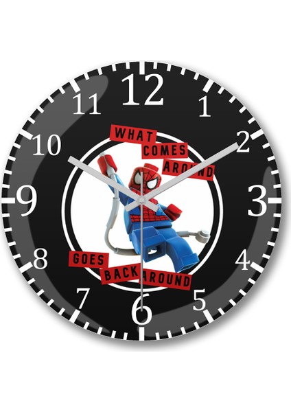 Spidey What Comes Around Lyric Featuring Spiderman Duvar Saati Bombeli Gerçek Cam