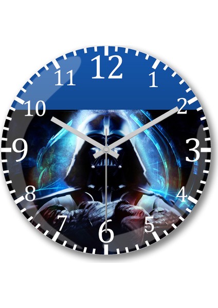 Star Wars Darth Vader Işın Kılıcı Duvar Saati Bombeli Gerçek Cam