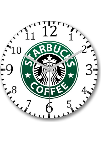 Starbucks Duvar Saati Bombeli Gerçek Cam