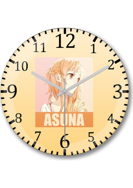 Sword Art Online Asuna Duvar Saati Bombeli Gerçek Cam