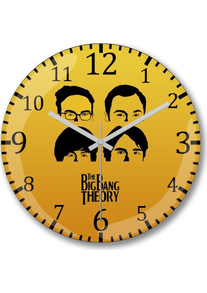 The Big Bang Theory Sarı Zemin Duvar Saati Bombeli Gerçek Cam