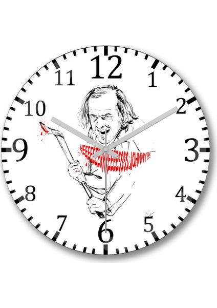 The Shining Here's Johny Duvar Saati Bombeli Gerçek Cam