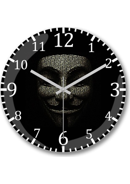 V For Vendetta We Don't Duvar Saati Bombeli Gerçek Cam