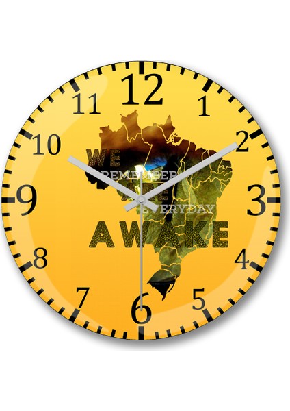 We Are Awake Duvar Saati Bombeli Gerçek Cam