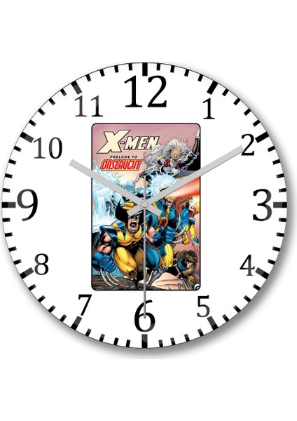 Xmen Animated Series x Men Prelude To Onslaught Duvar Saati Bombeli Gerçek Cam