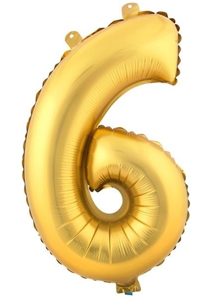 6 Gold Rakam Folyo Balon 90 cm