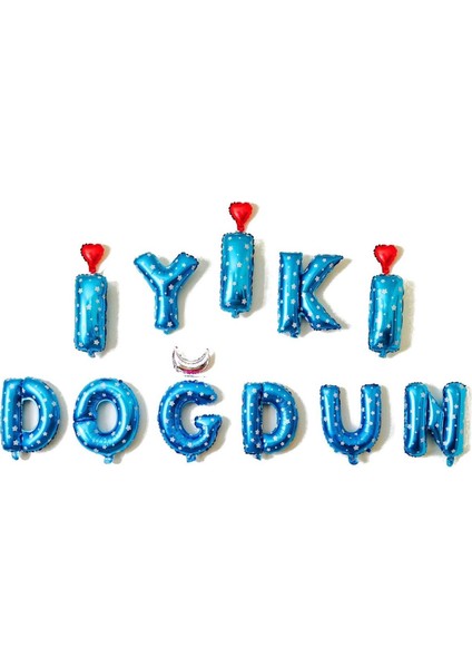 Folyo İyi Ki Doğdun Balon Mavi