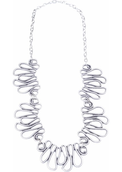 Kadın Antik Gümüş Kaplama Dalgalar Kolye fiyatları