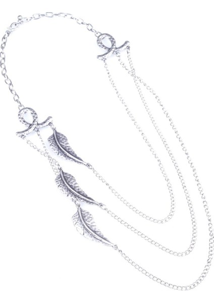 Kadın Antik Gümüş Kaplama Kombin Yaprak Kolye modelleri