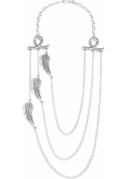 Kadın Antik Gümüş Kaplama Kombin Yaprak Kolye fırsatları