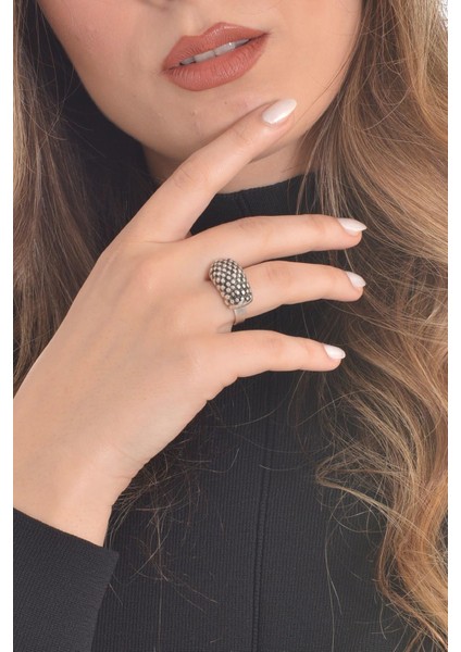 Kadın Antik Gümüş Kaplama Yüzük