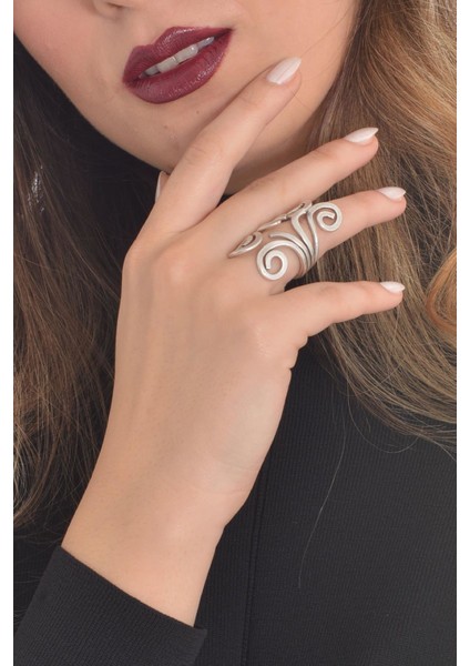 Kadın Antik Gümüş Kaplama Yüzük