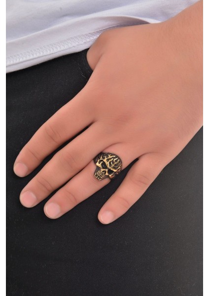 Erkek Bronze Kurukafa Yüzük