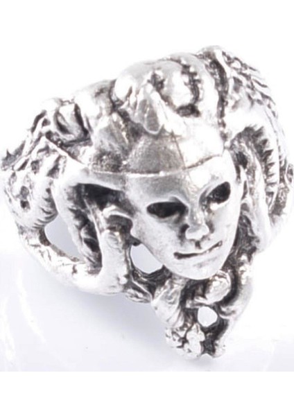 Erkek Antik Gümüş Kaplama Medusa Yüzük fiyatları