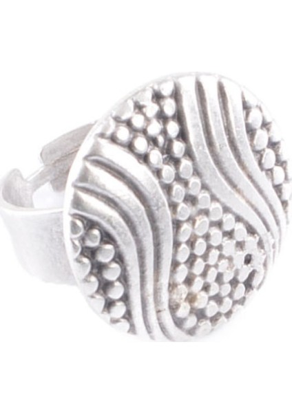 Kadın Antik Gümüş Kaplama Lale Motifli Yüzük modelleri